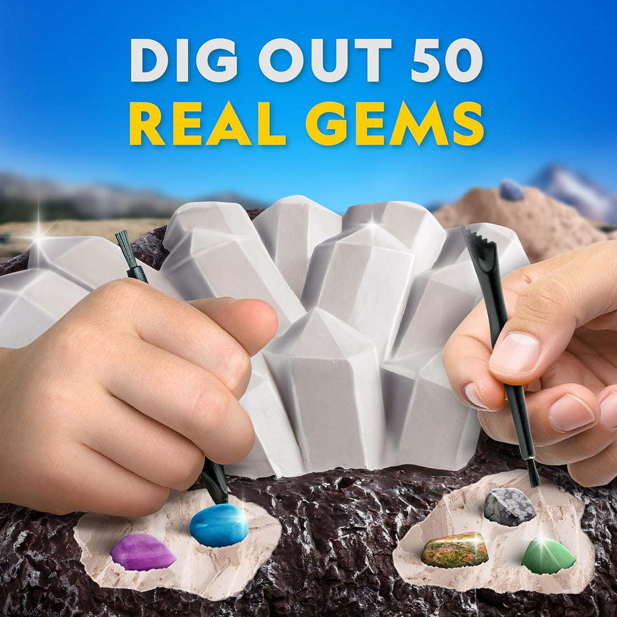 National Geographic Gigantic Gemstone Dig Kit with 50 Real G