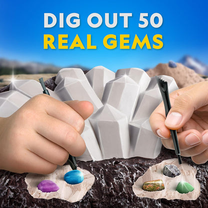 National Geographic Gigantic Gemstone Dig Kit with 50 Real G