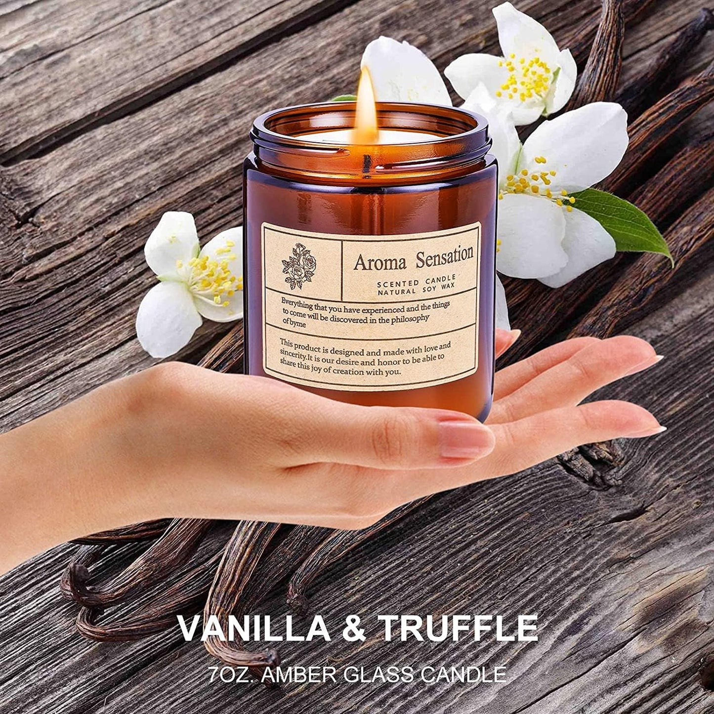 Scented Candles, Highly Scented, Natural Wax, 40 Hours Long Burning, Aromatherapy Candles with Aesthetic Amber Glass, Clean Delicate Fruity Scent for Calming & Stress Relief(Lavender Eucalyptus)