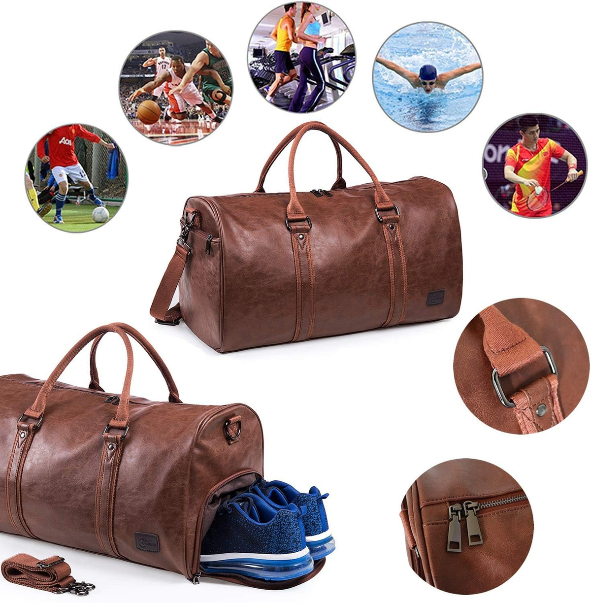 seyfocnia Oversized Travel Duffel Bag Weekender Bag with Sho