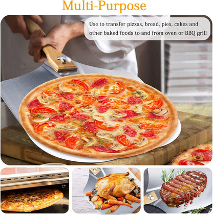 Ninonly 30.5 x 35.5 CM Aluminum Pizza Peel with Foldable Woo