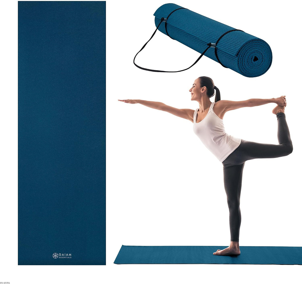 Gaiam Essentials Premium Yoga Mat with Yoga Mat Carrier Slin