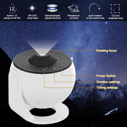 Dinosaur Egg Galaxy Projector, Star Projector Starry Light with Music Player, 14 Colors Night Light with White Noise, Nebula,Timer & Remote Control for Gaming Room, Home Theater