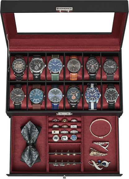 SONGMICS 12-Slot Watch Box
