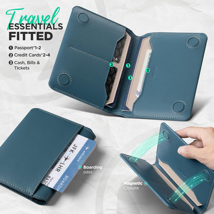 VULKIT Slim Minimalist Passport Wallet RFID Blocking Passpor