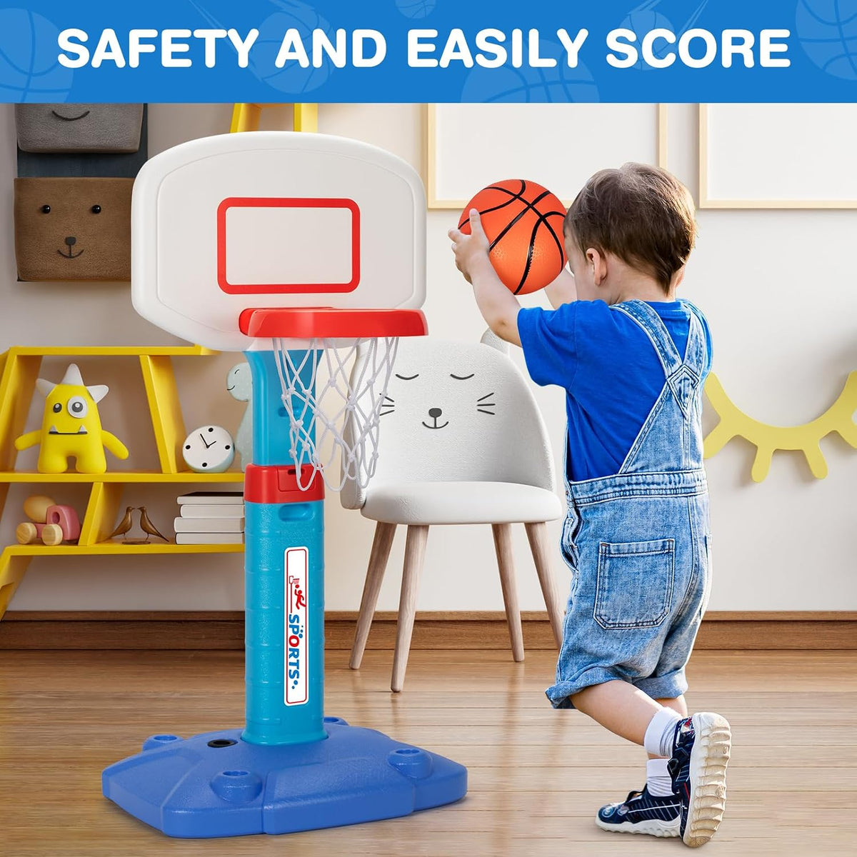 LACCHOUFEE Kids Basketball Hoop with 3 Balls