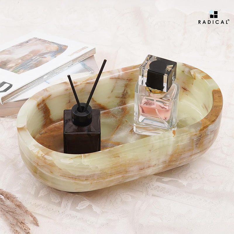 Marble Oval Bowl With Stand