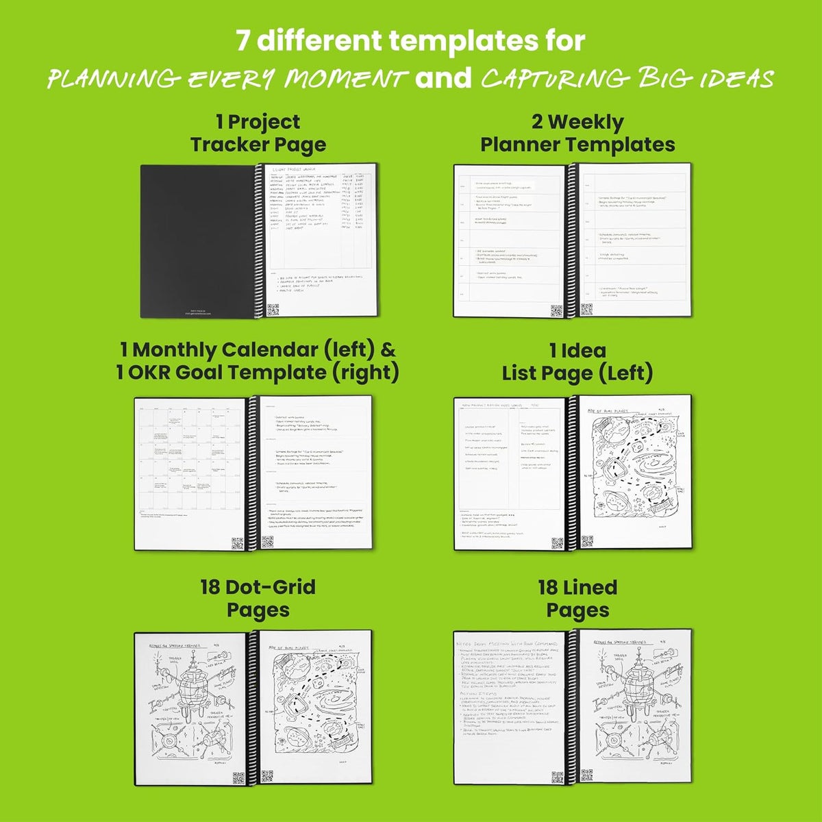 Rocketbook Fusion Smart Reusable Notebook- grey
