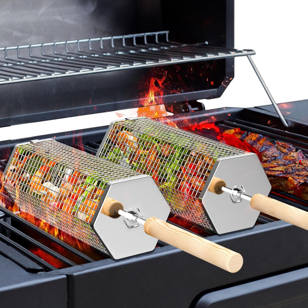 Rolling Grill Basket