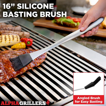 Alpha Grillers Heavy Duty BBQ Accessories - 4pc Grill Tool S