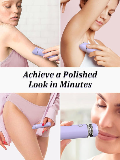 Bikini Trimmer and Shaver Kit for Women - 2-in-1 Wet/Dry Electric Body Hair Trimmer Facial Hair Removal Cordless Waterproof Bikini Shaver Razor for Face Lip Chin Pubic Underarm Legs