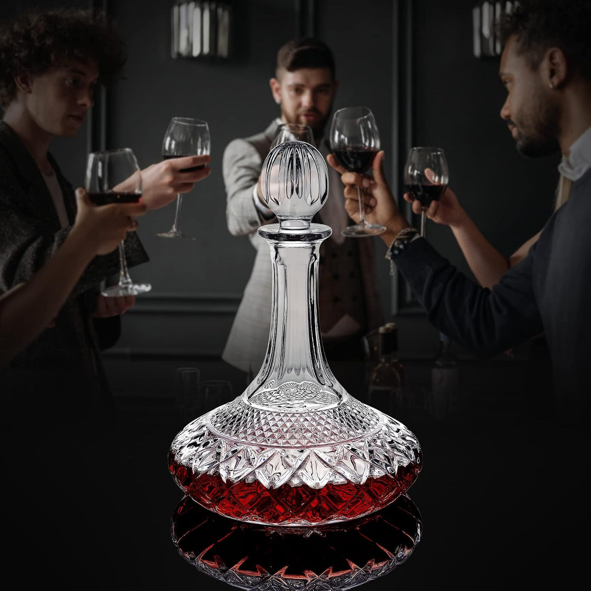 Wine Decanter Set Crystal Decanter for Wine/Whiskey with Sto
