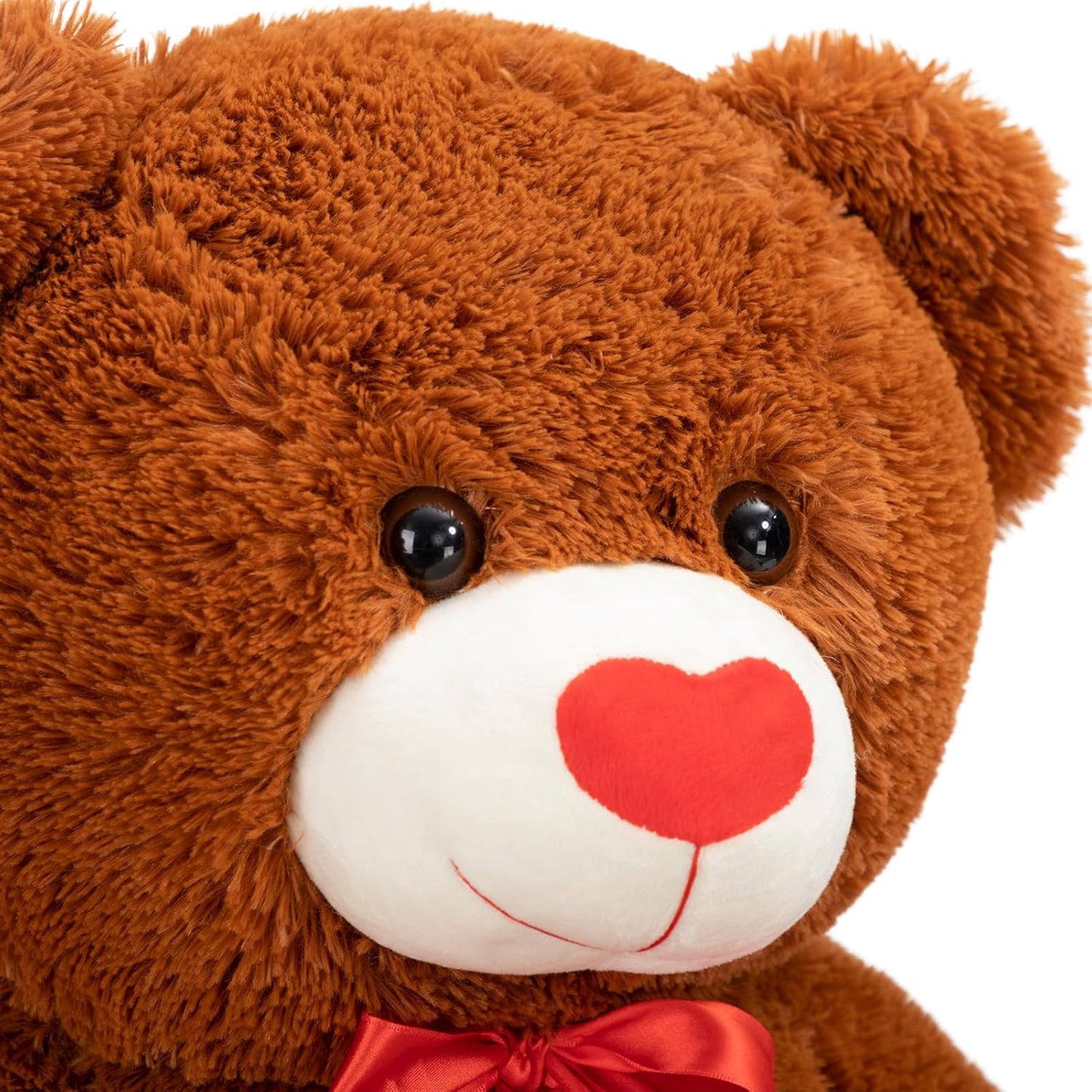 HollyHOME Big Teddy Bear Stuffed Animal Large Bear Plush with Red Heart for Girlfriend and Kids Valentine's Day 36 inch Chocolate