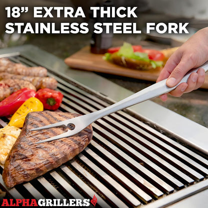 Alpha Grillers Heavy Duty BBQ Accessories - 4pc Grill Tool S