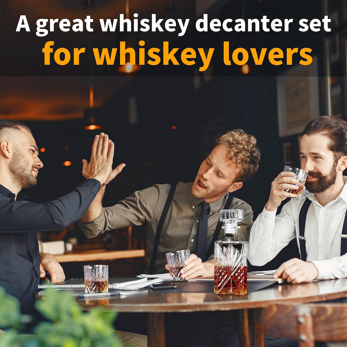 Davinod Whiskey Decanter Set With 6 Glasses
