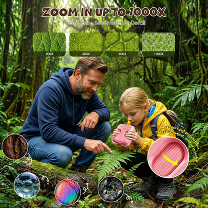 ARNSSIEN 2-in-1 Kids 1000x Microscope & Telescope