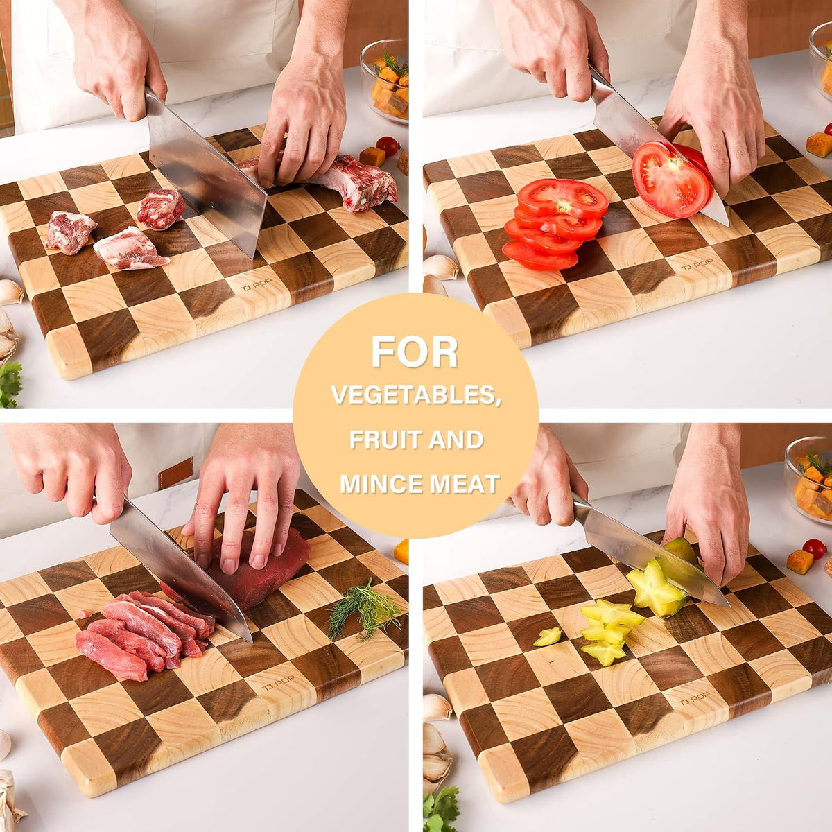 TJ POP End Grain Wooden Chopping Board
