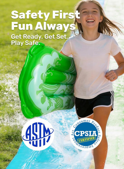 JOYIN 32.5ft double lane water slide with sprinkler and body boards