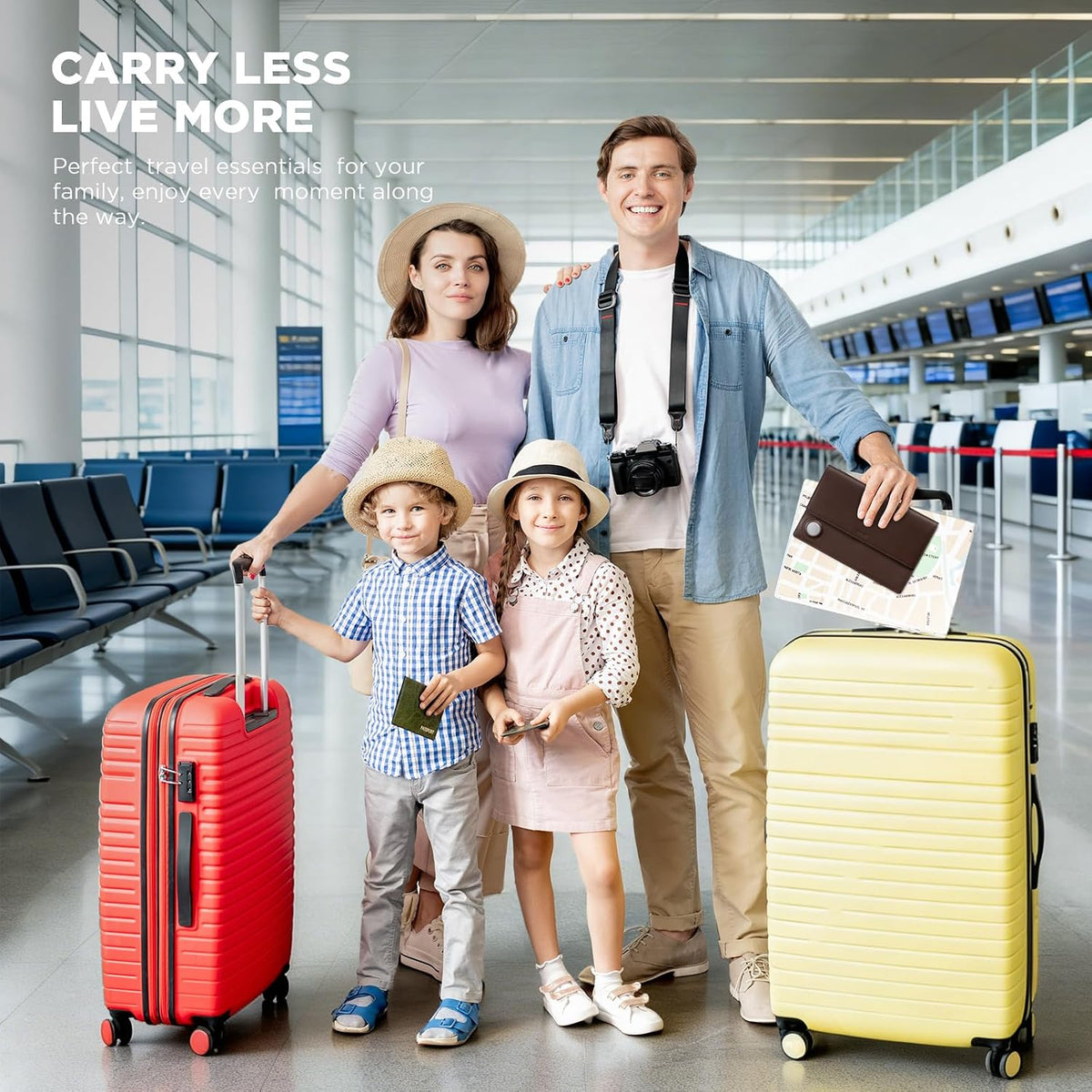 VULKIT Family Passport Holder for 4 Leather Passport Wallet