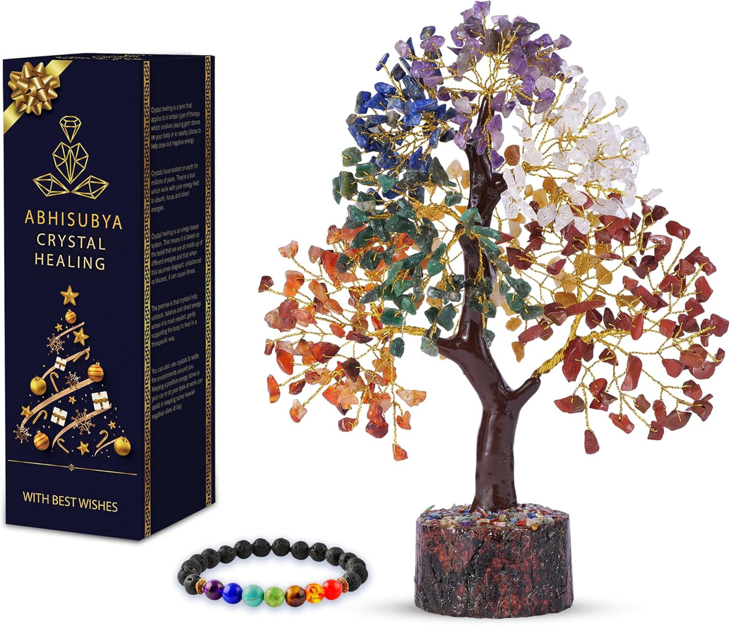 7 Chakra Tree, Gifts for Women, Small House Decor, Tree, Bonsai Tree, Buddha Statue, Home Decor, Crystals, Protection Crystals, Chakra Stones