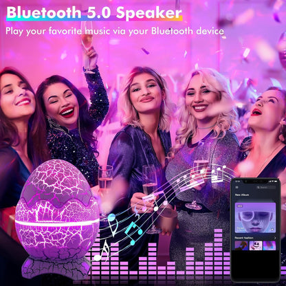 Dinosaur Egg Galaxy Projector, Star Projector Starry Light with Music Player, 14 Colors Night Light with White Noise, Nebula,Timer & Remote Control for Gaming Room, Home Theater