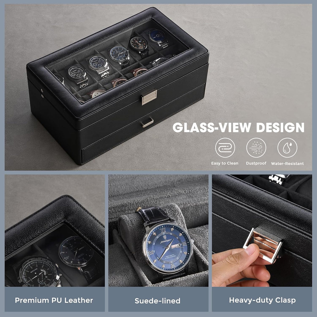 ProCase 12 Slot Watch Box for Men