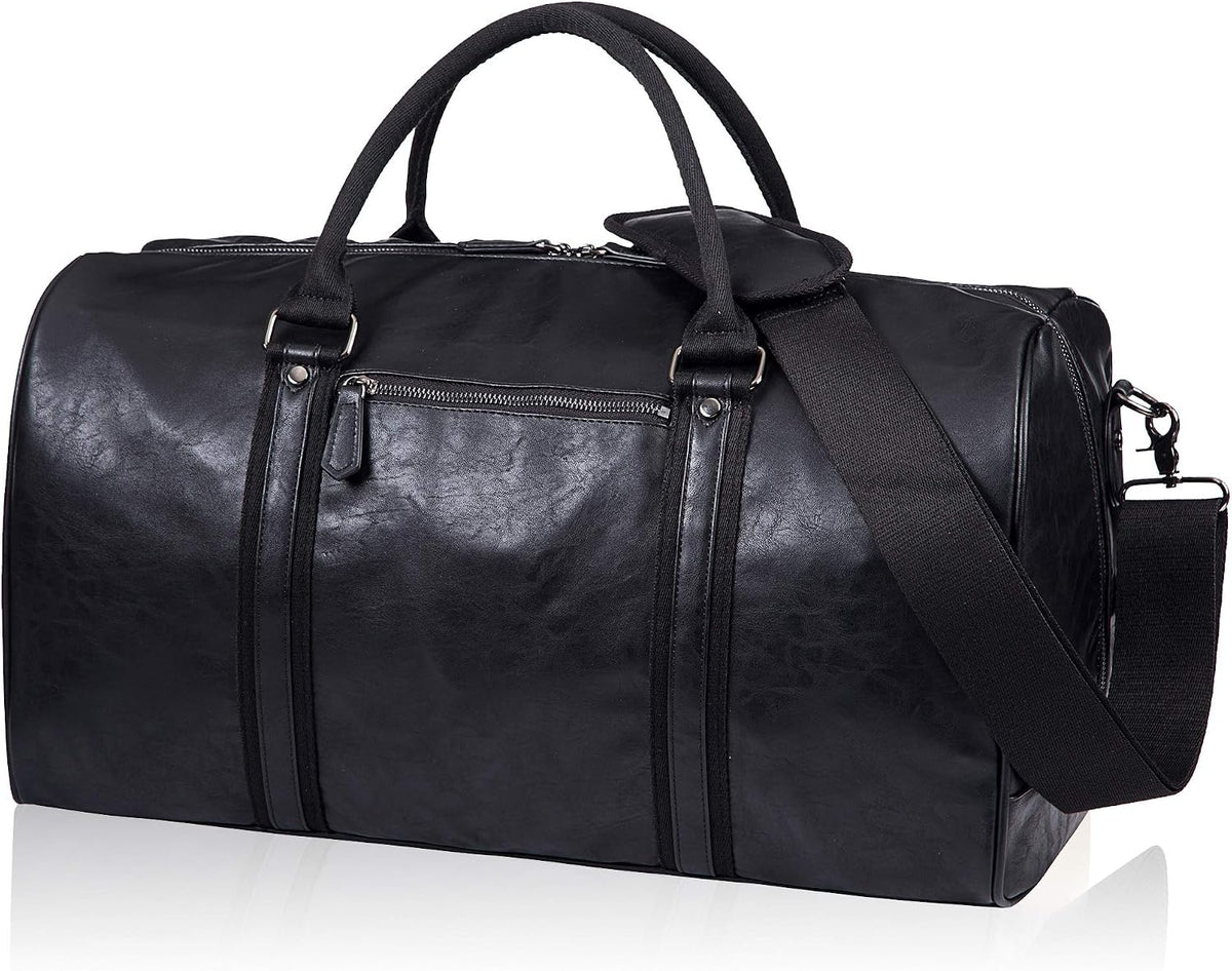seyfocnia Oversized Duffle Travel Bag Waterproof Leather Wee