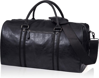 seyfocnia Oversized Duffle Travel Bag Waterproof Leather Wee