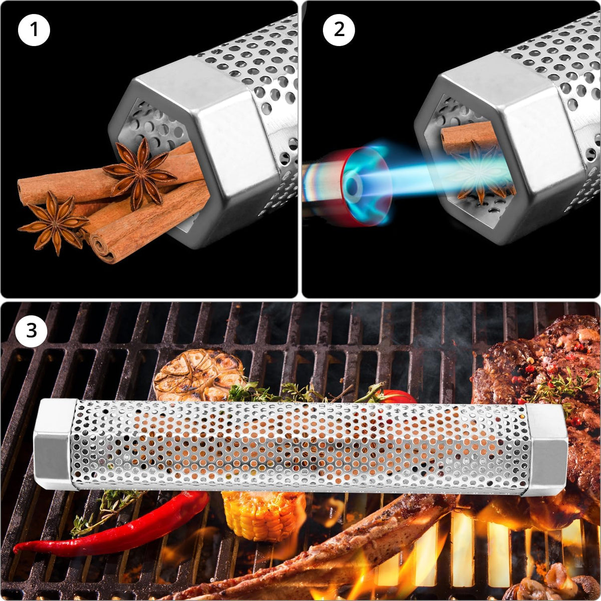 QWORK® 12" Stainless Steel BBQ Smoke Tube for Pellet Grill