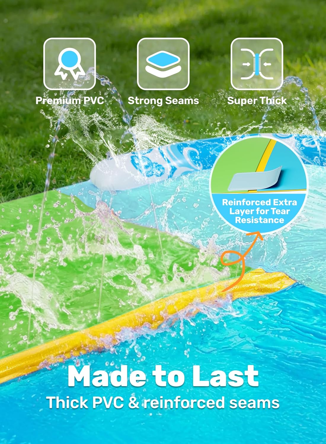 JOYIN 32.5ft double lane water slide with sprinkler and body boards