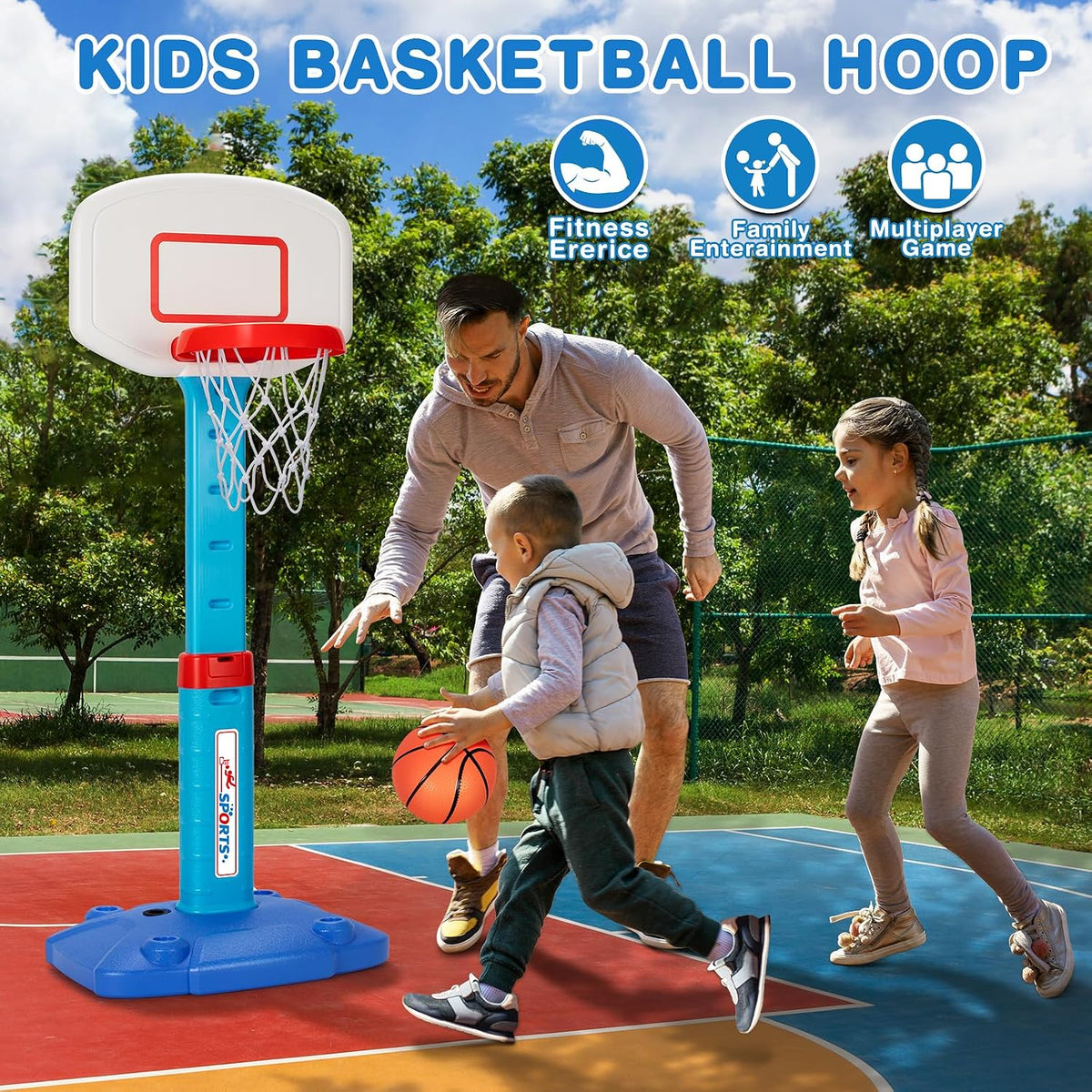LACCHOUFEE Kids Basketball Hoop with 3 Balls