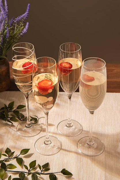 Mikasa Cheers Crystal Champagne Flutes Set
