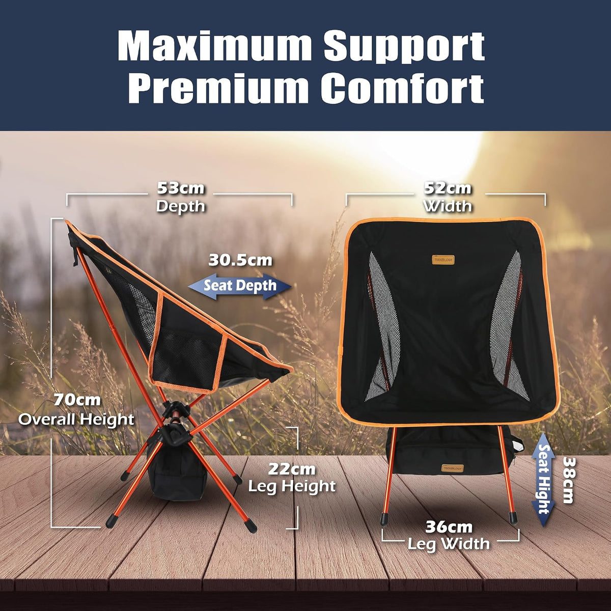 TREKOLOGY YIZI GO Portable Folding Camping Chair for Beach a