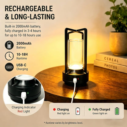 Cordless Table lamp Rechargeable Portable Metal Touch Small 