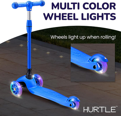 Hurtle Mini Kickboard 3 Wheel Scooter for Kids Ages 2-5