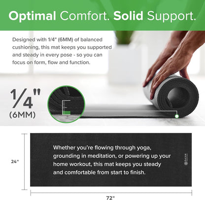 Gaiam Essentials Premium Yoga Mat with Yoga Mat Carrier Slin
