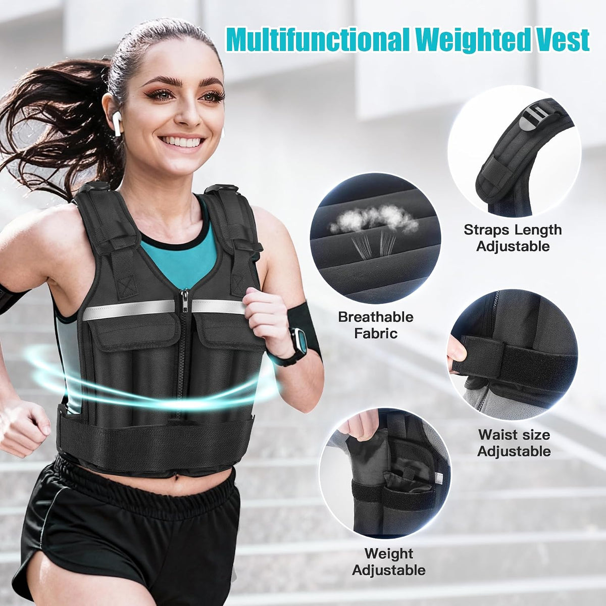 Adjustable Weighted Vest for Women Men