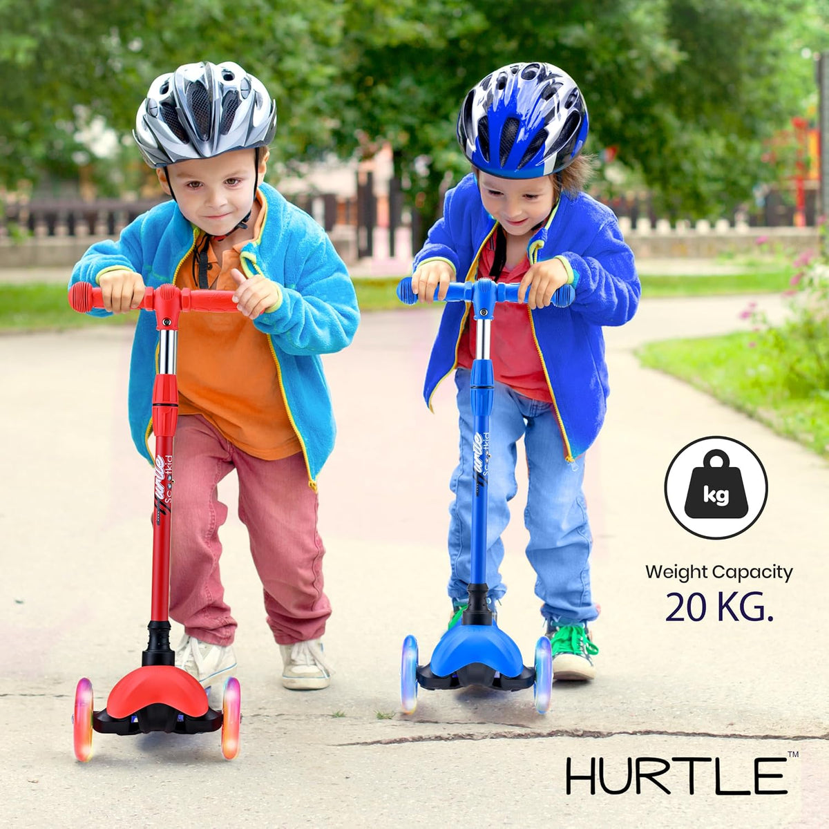 Hurtle Mini Kickboard 3 Wheel Scooter for Kids Ages 2-5