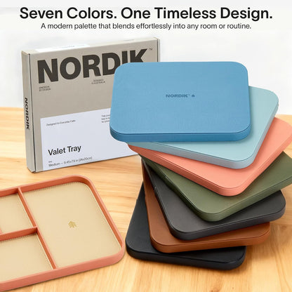 Nordik Leather Valet Tray - Medium EDC Tray - Coral Blush 24