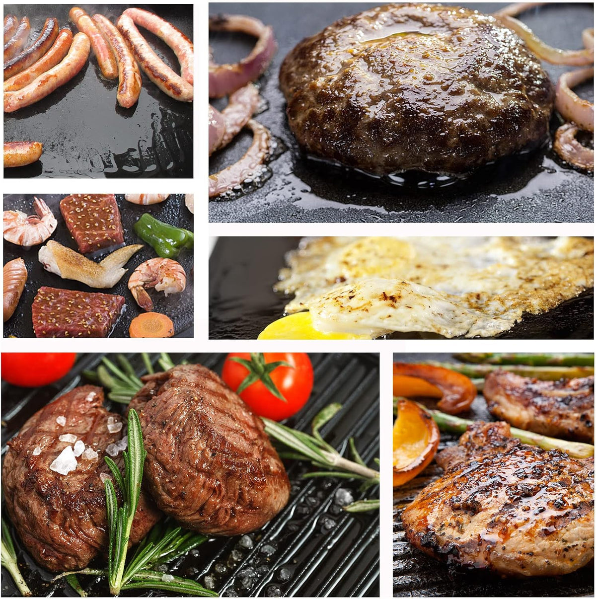 GGC Cast Iron Reversible Grill Griddle，Double Sided Grill Pa