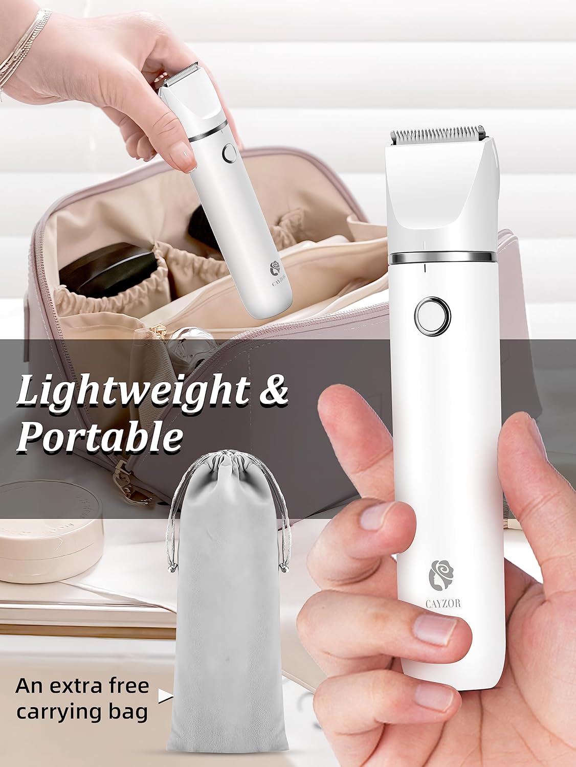 Bikini Trimmer and Shaver Kit for Women - 2-in-1 Wet/Dry Electric Body Hair Trimmer Facial Hair Removal Cordless Waterproof Bikini Shaver Razor for Face Lip Chin Pubic Underarm Legs