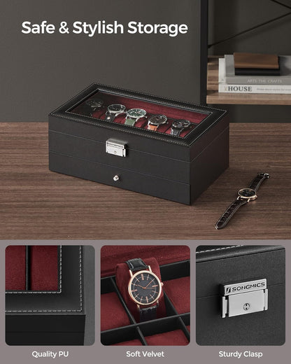 SONGMICS 12-Slot Watch Box