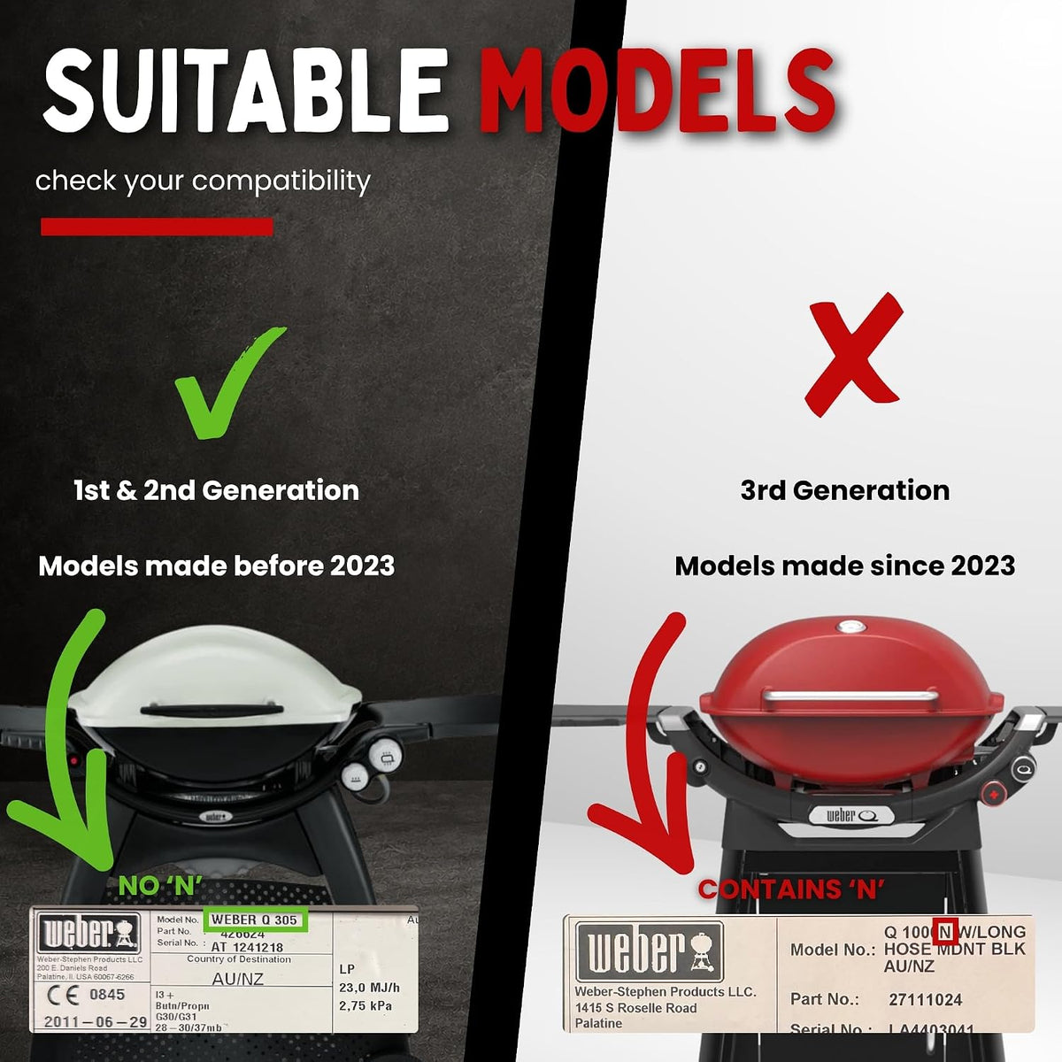 CAMPAQUIP Half Griddle Plate Fits Weber Baby Q Series Q100 Q