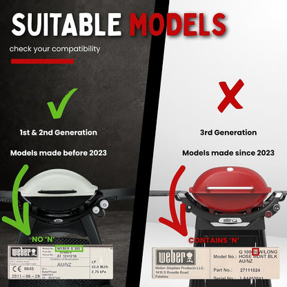 CAMPAQUIP Half Griddle Plate Fits Weber Baby Q Series Q100 Q