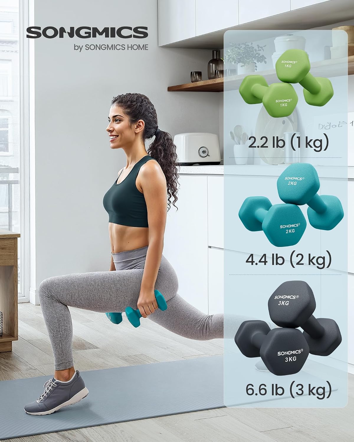SONGMICS Dumbbell Set with Rack