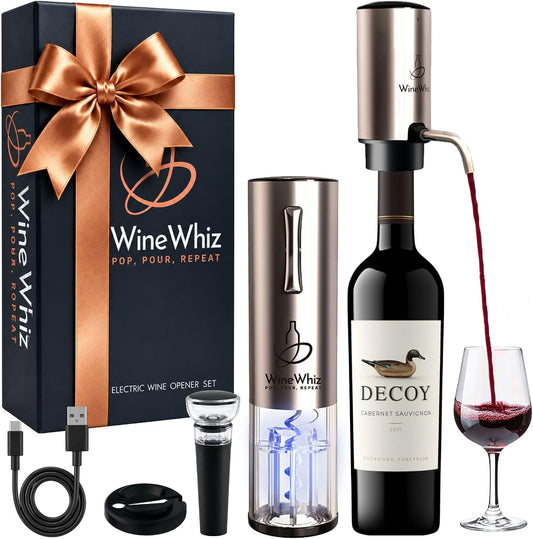 Electric Wine Aerator & Opener Set with Accessories