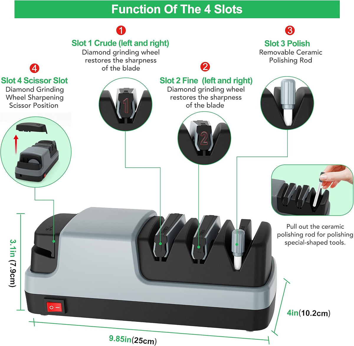 Electric Knife Sharpener- 4 in 1 Electric Knife Sharpeners