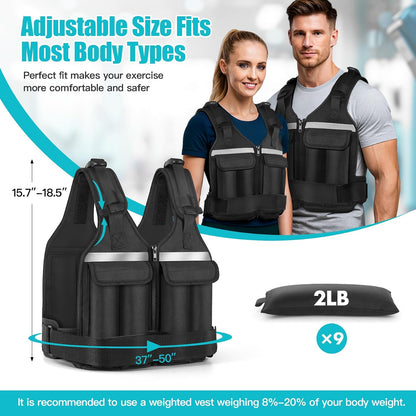 Adjustable Weighted Vest for Women Men