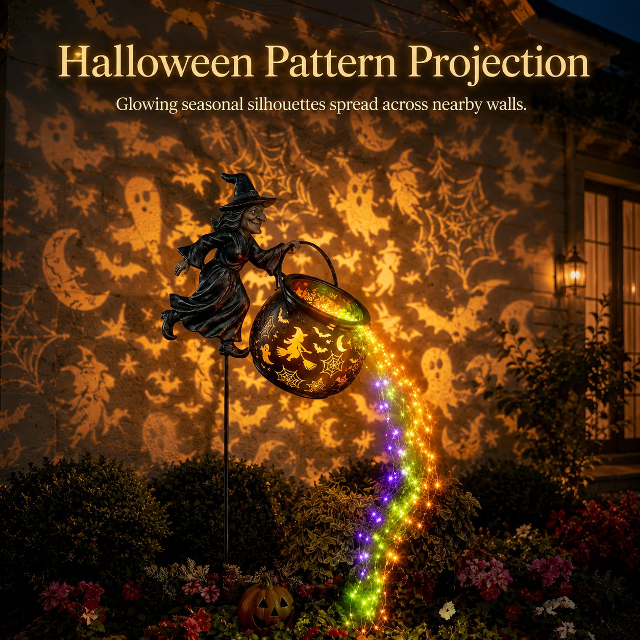Witch cauldron garden light 7