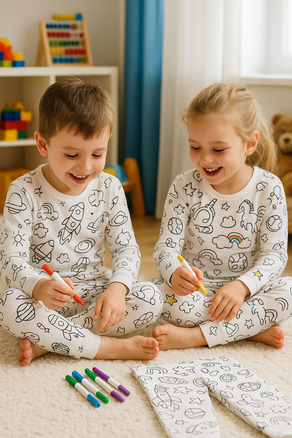 ScribbleDreams™ Sketch Colorful Children's Pajama Set
